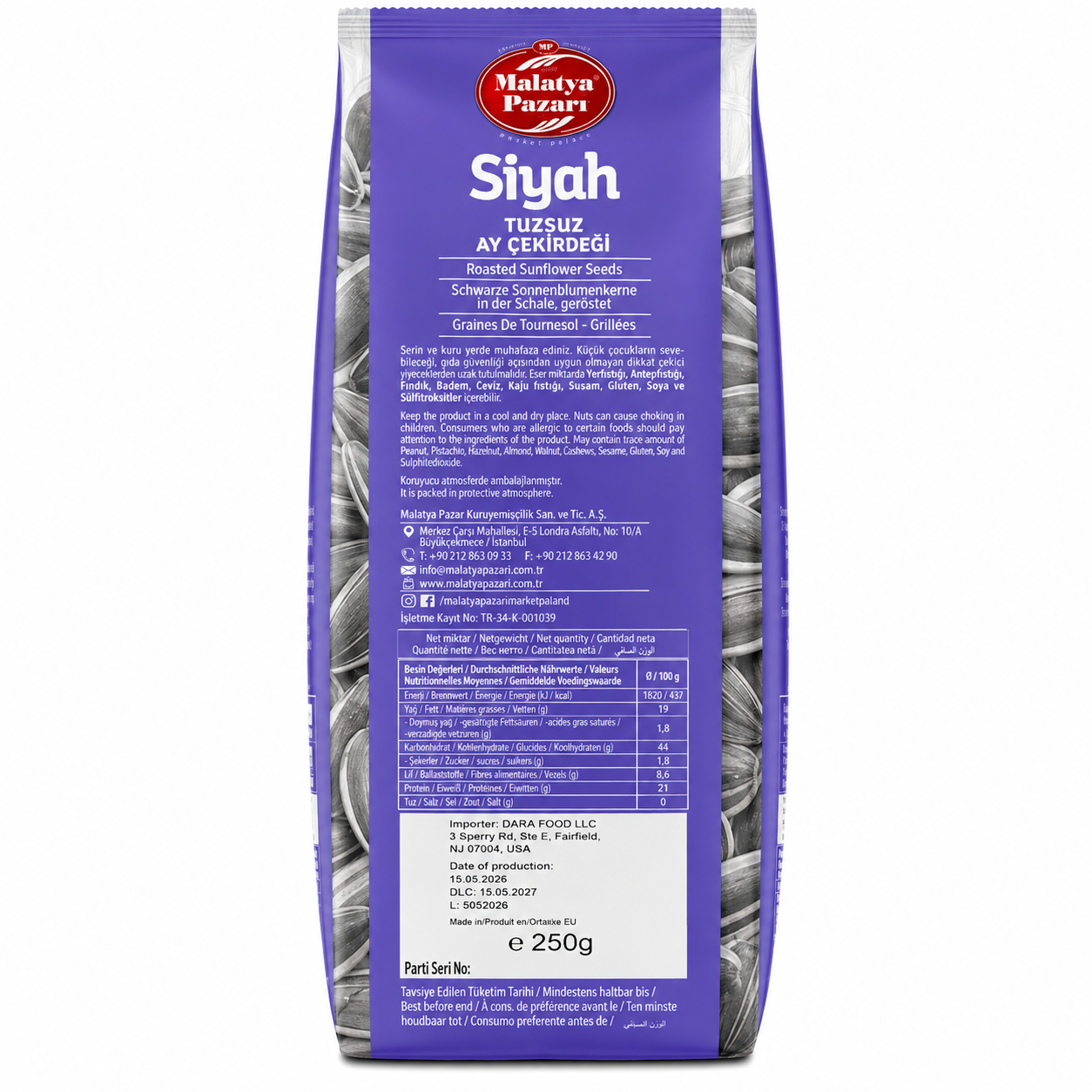 Malatya Pazari Sunflower seeds Unsalted 250 g