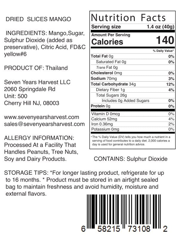 Seven Years Harvest Mango Slices 8 Oz (227 Gr )
