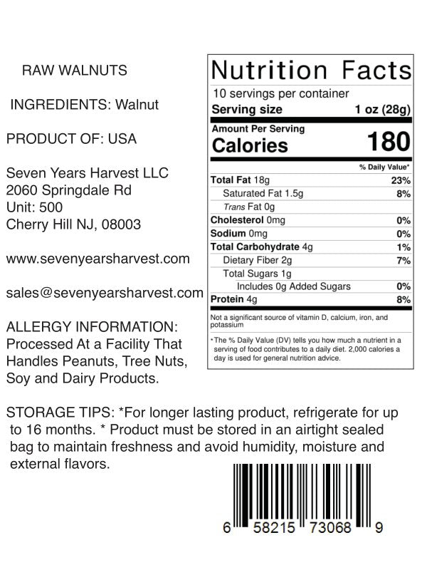 SYH Raw Walnuts - 10 Oz (283 Gr)