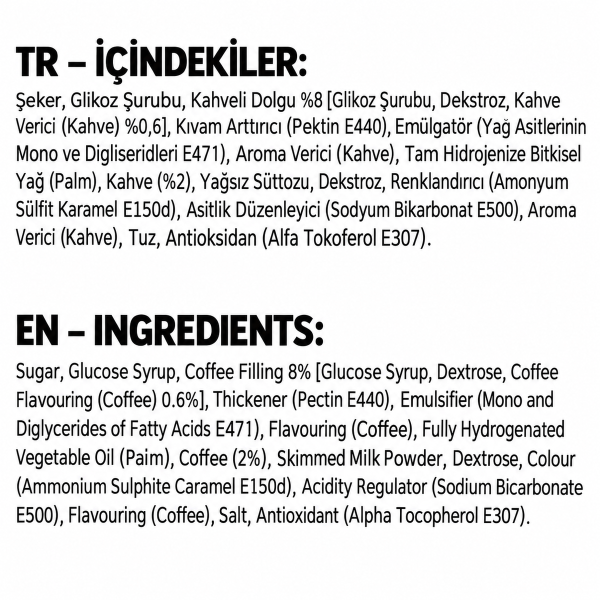 Tayas Milkquick Coffee Candy 750Gr