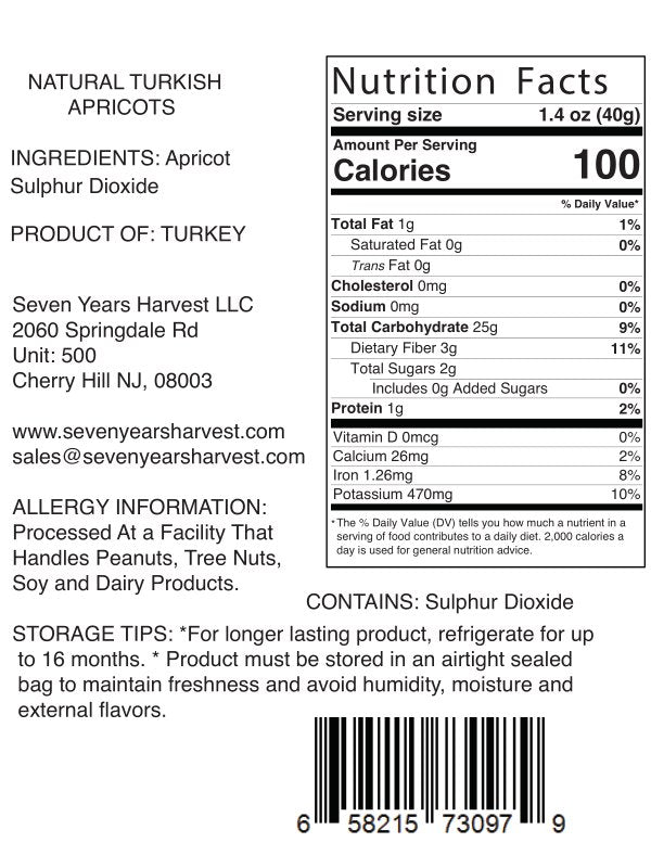 !Seven Years Harvest Turkish Apricots - 2 Lb (907 Gr)