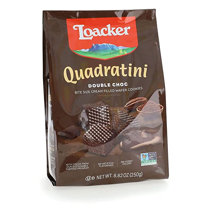 Loacker Quadratini Double Chocolate 8.8 Oz (250 Gr)