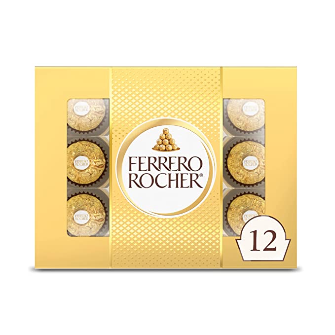 !Ferrero Rocher Hazelnut Chocolates 12 Ct 5.3 Oz ( 150 Gr )