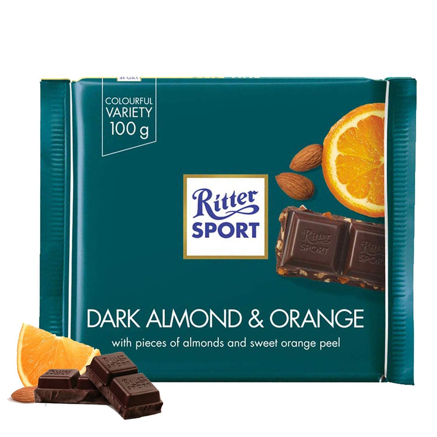!Ritter Sport Dark Orange Chocolate 3.5 Oz (100 Gr)