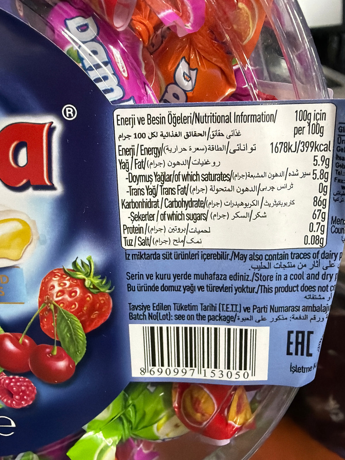 Tayas Damla Soft Candy w Fruit 800 Gr