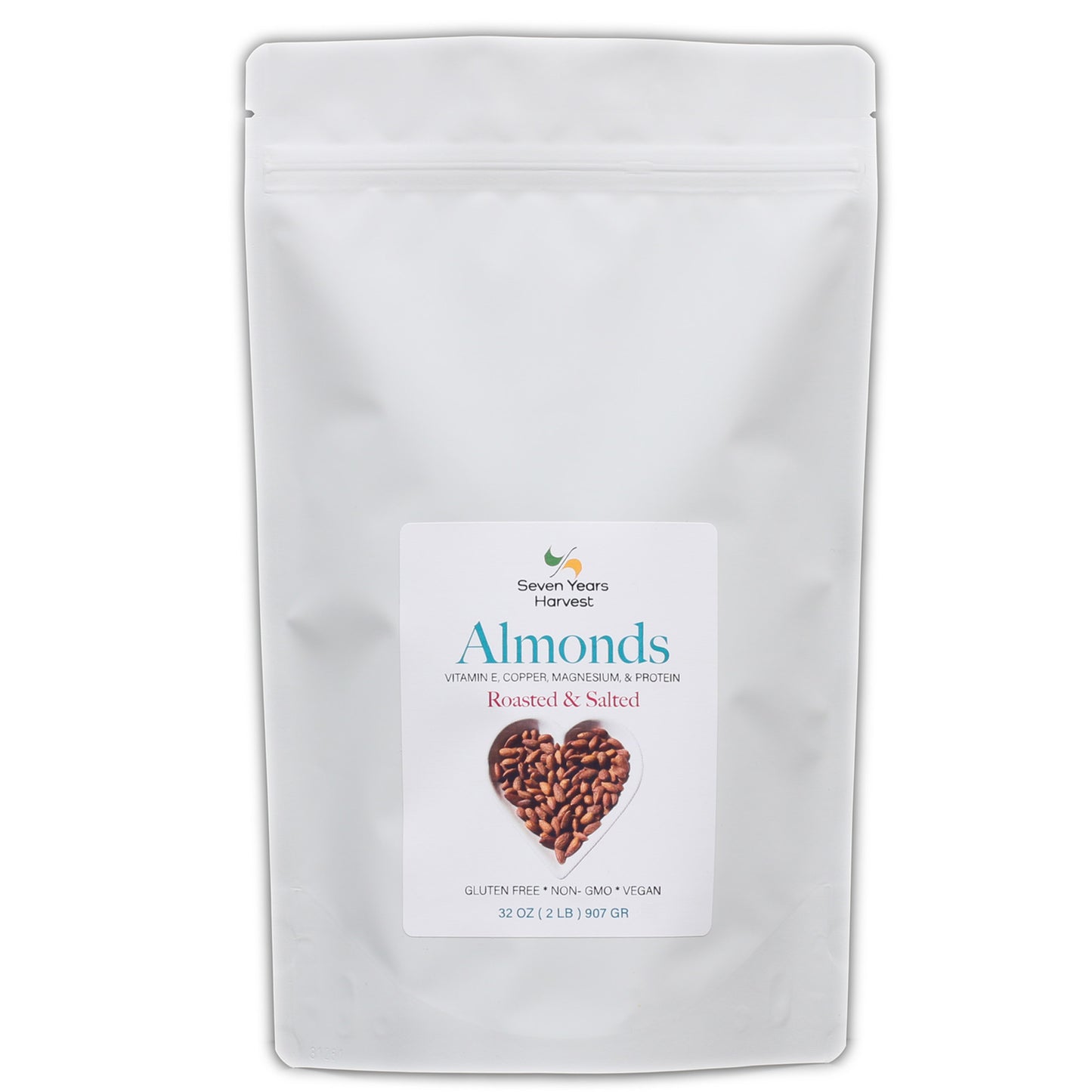 Seven Years Harvest Roasted Salted Almonds 2 Lb (907 Gr)