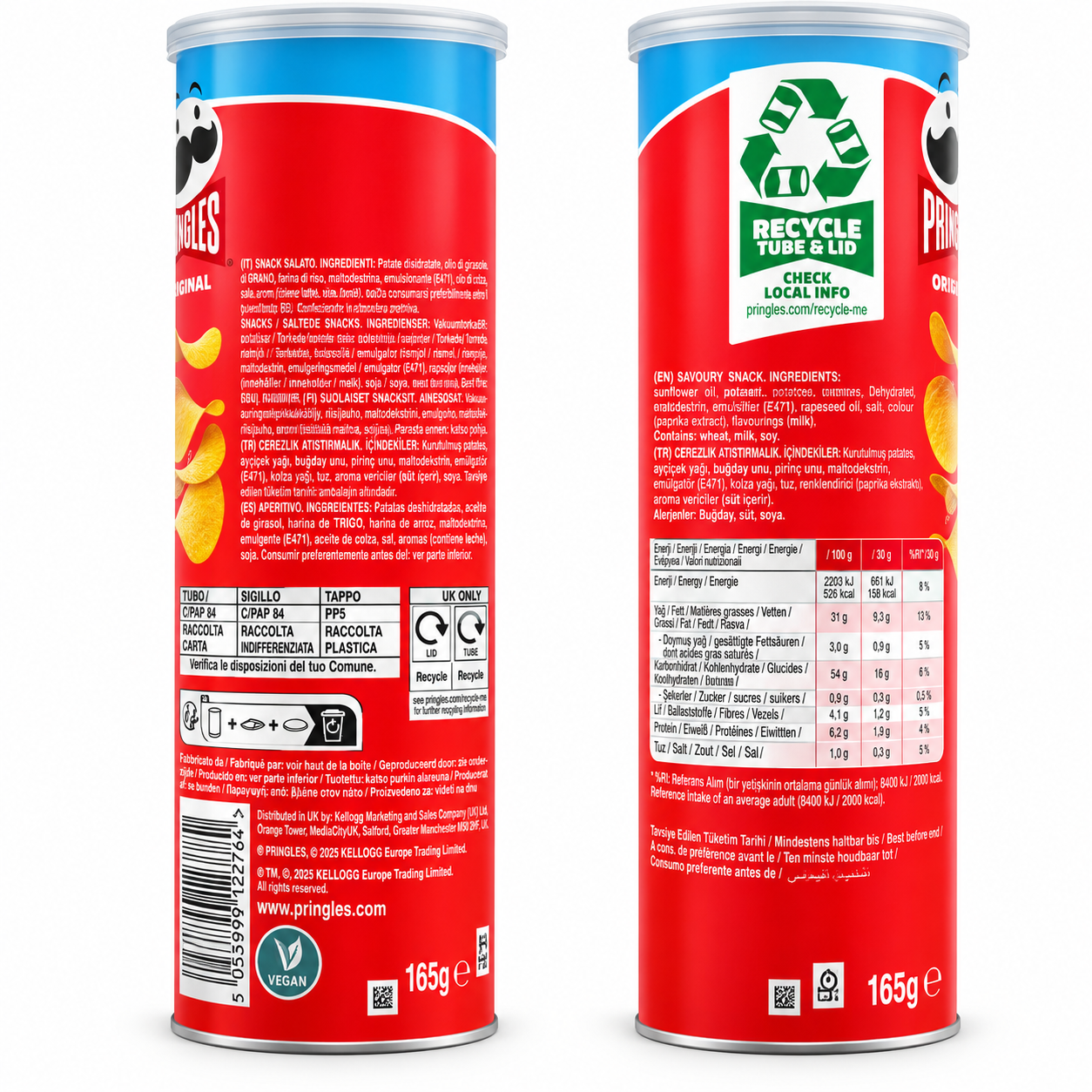 Pringles Original Potato Chips 165 g