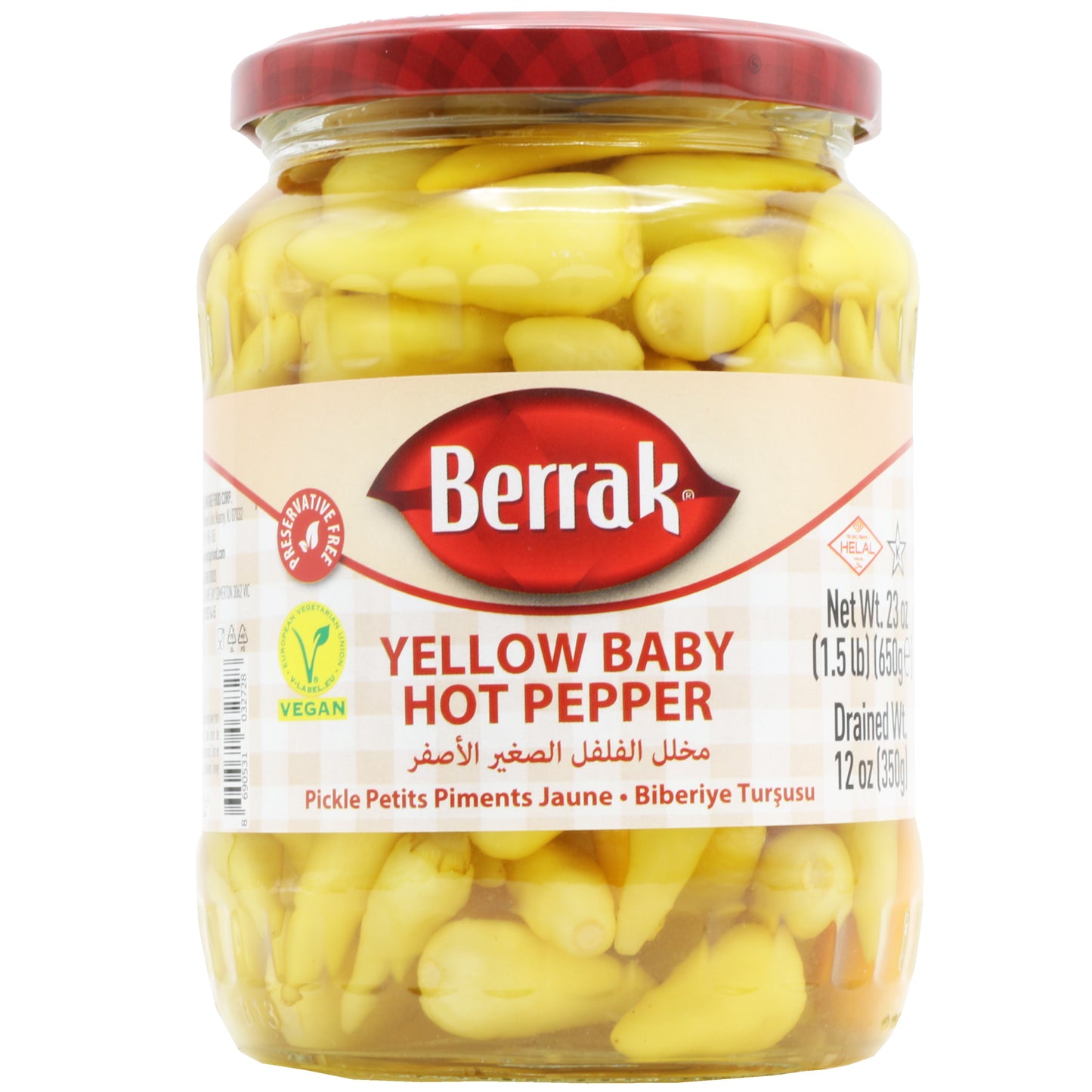 !Berrak Yellow Baby Hot Peppers 650 Gr