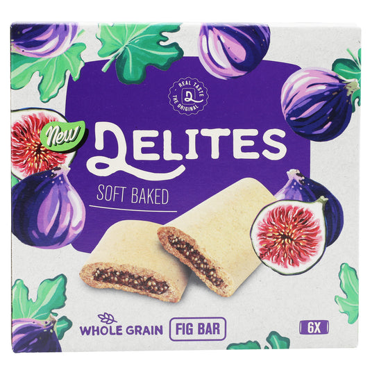 Delites Fig Bar Whole Grain 6 pcs 150 Gr