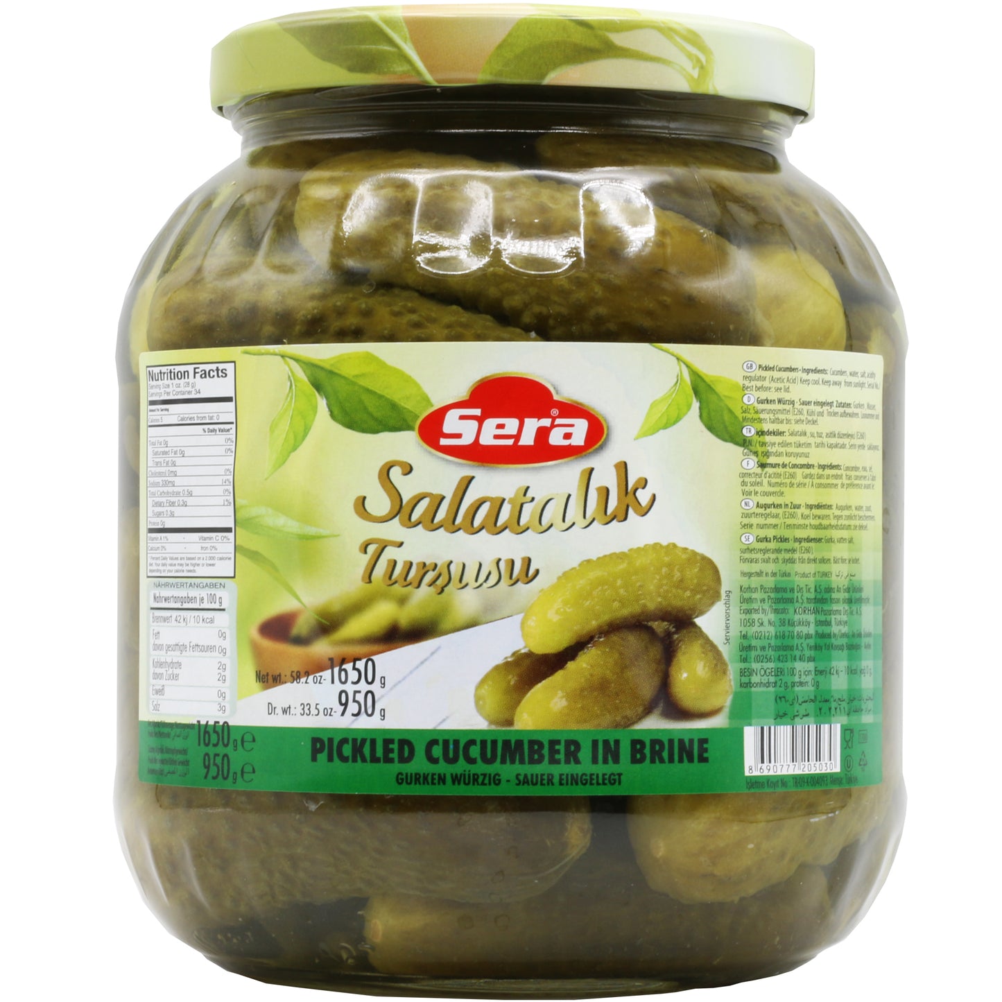 Sera Pickled Cucumber In Brine 1650 G
