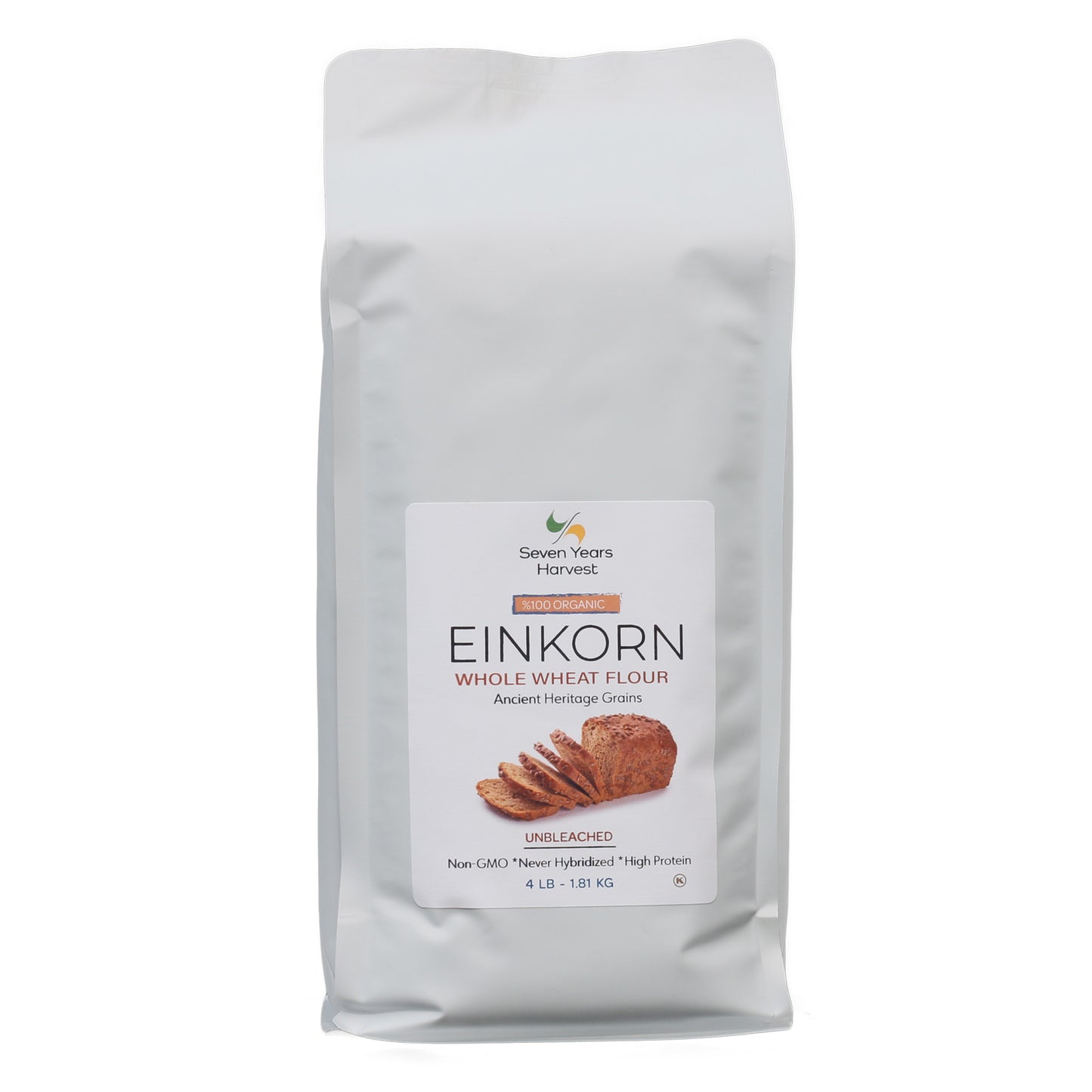 !Seven Years Harvest Einkorn Whole Wheat Flour 4 Lb (1.8 Kg )