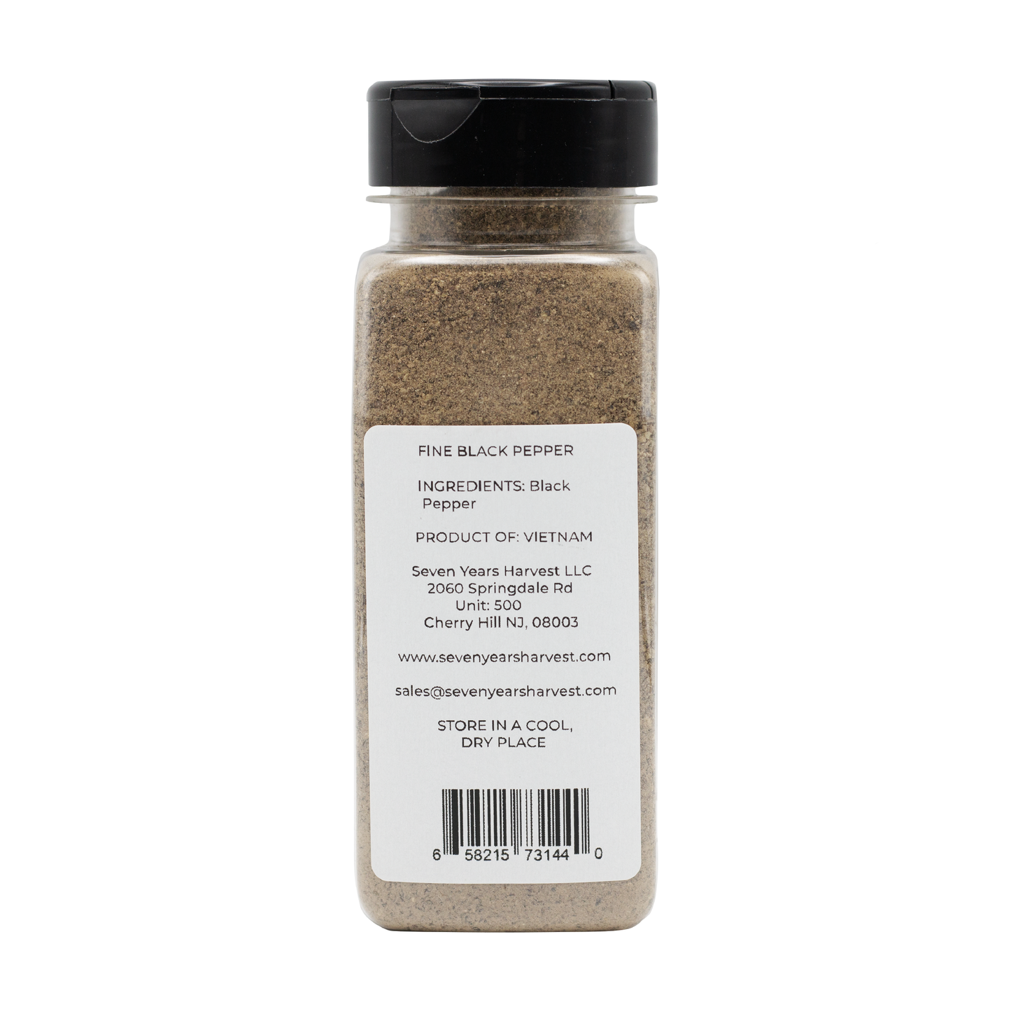 Seven Years Harvest Fine Black Pepper 9.7 Oz ( 275 Gr)