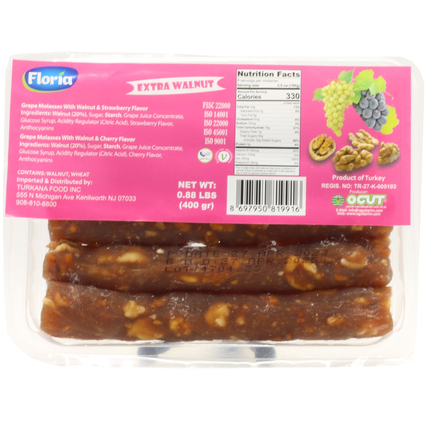 Floria Grape Sausage Walnut W Strawberry 400 Gr