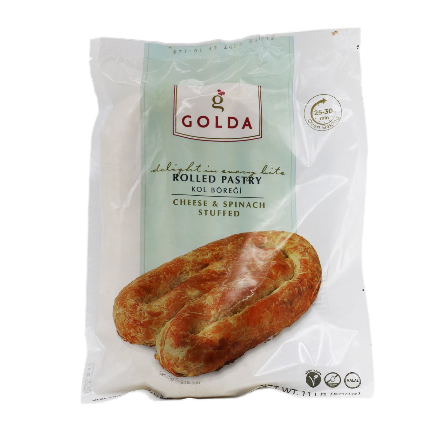 Golda Rolled Pastry Cheese Spinach Kol Boregi 1.1 Lb (500 Gr)