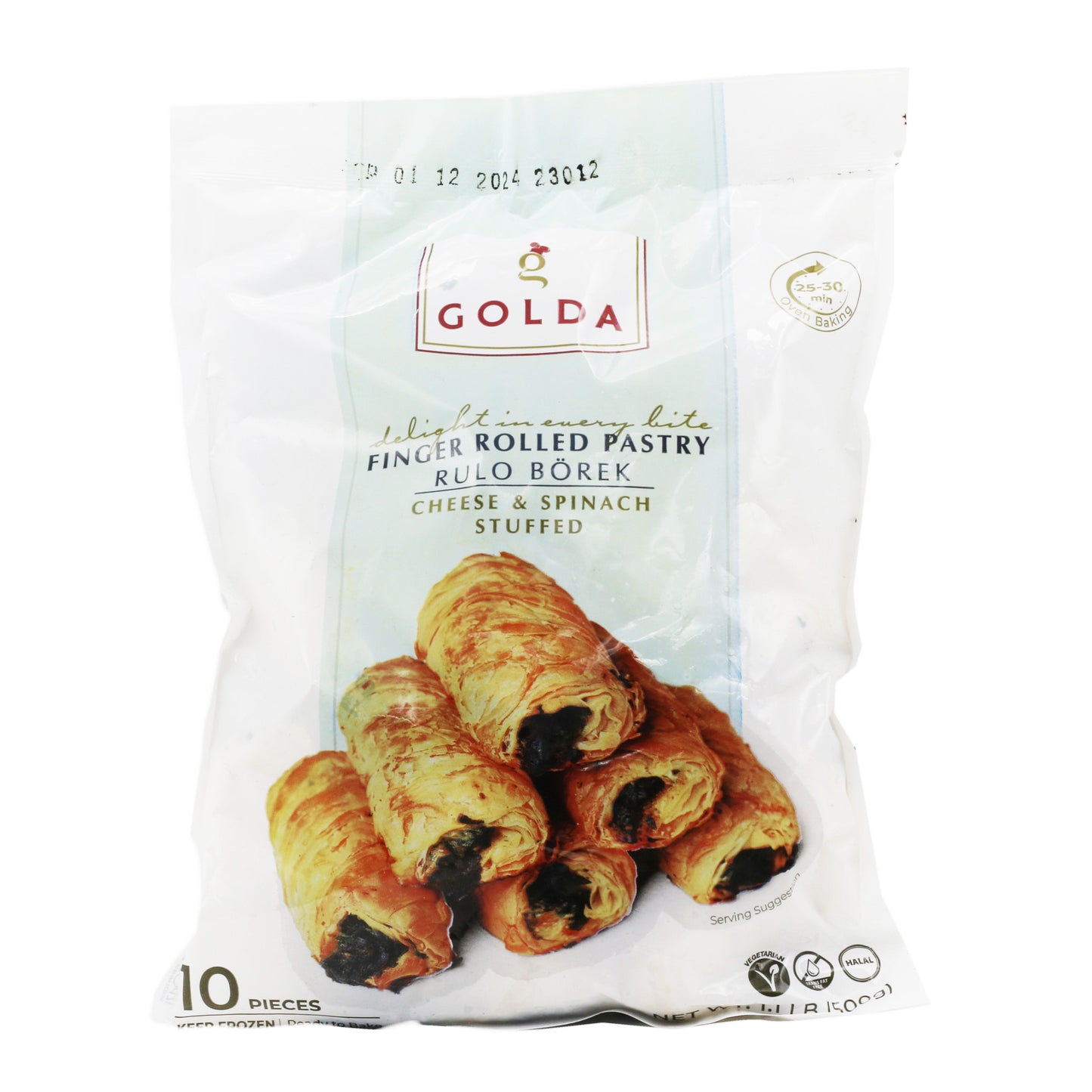 Golda Finger Rulo Pastry Cheese Spinach 1.1 Lb (500 Gr)