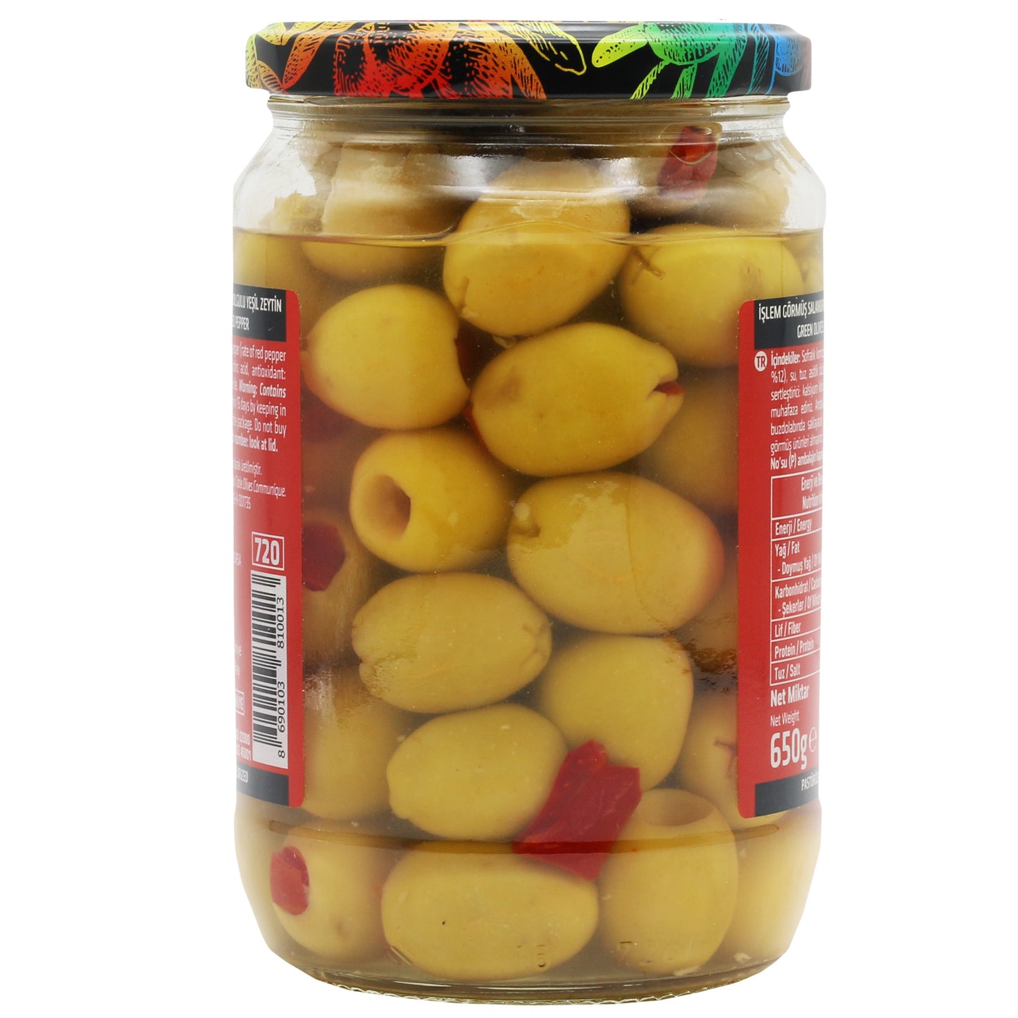 Marmarabirlik 4XL Green Olives With Peppers 14 Oz (400 Gr)
