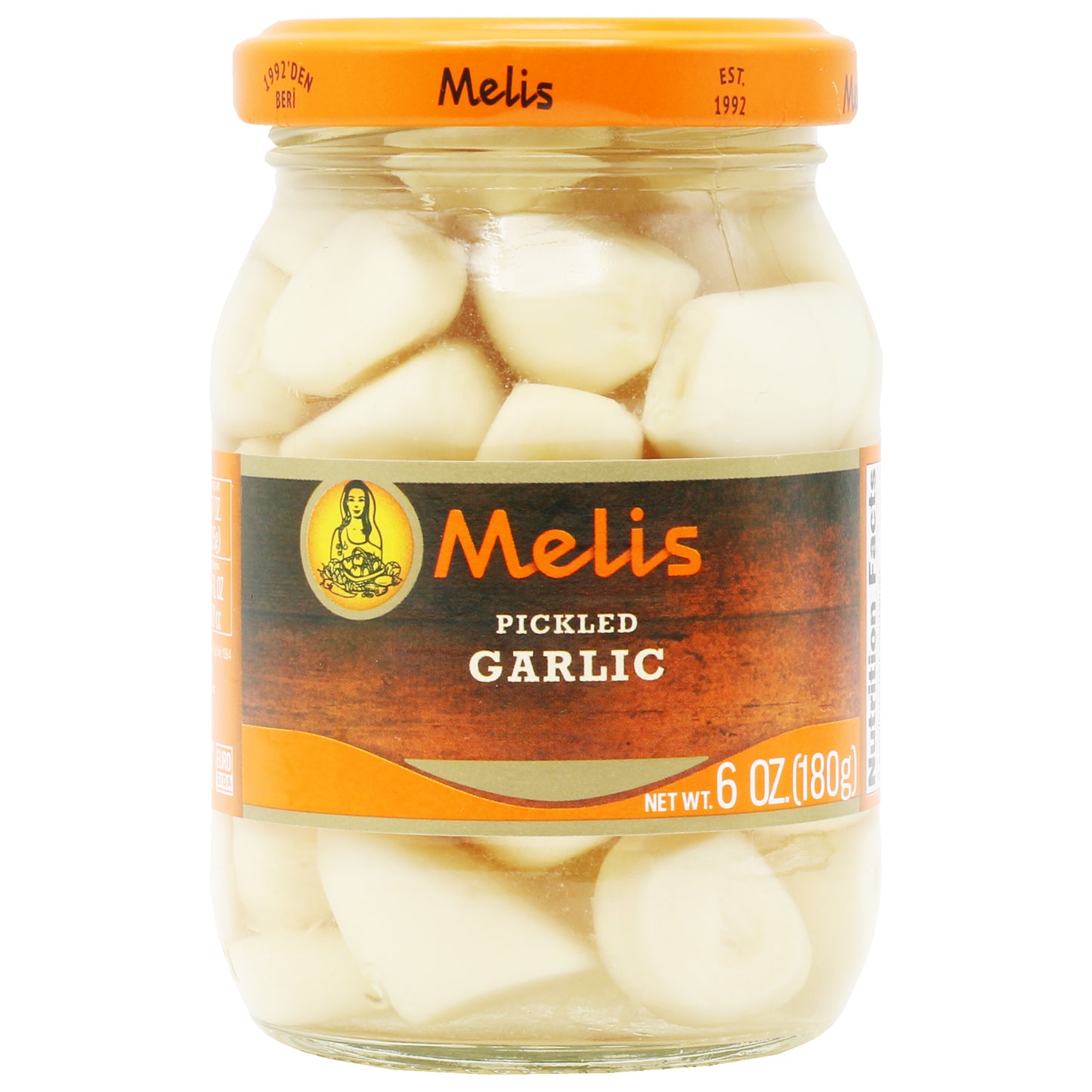 Melis Pickled Garlic 180 Gr (6 Oz)