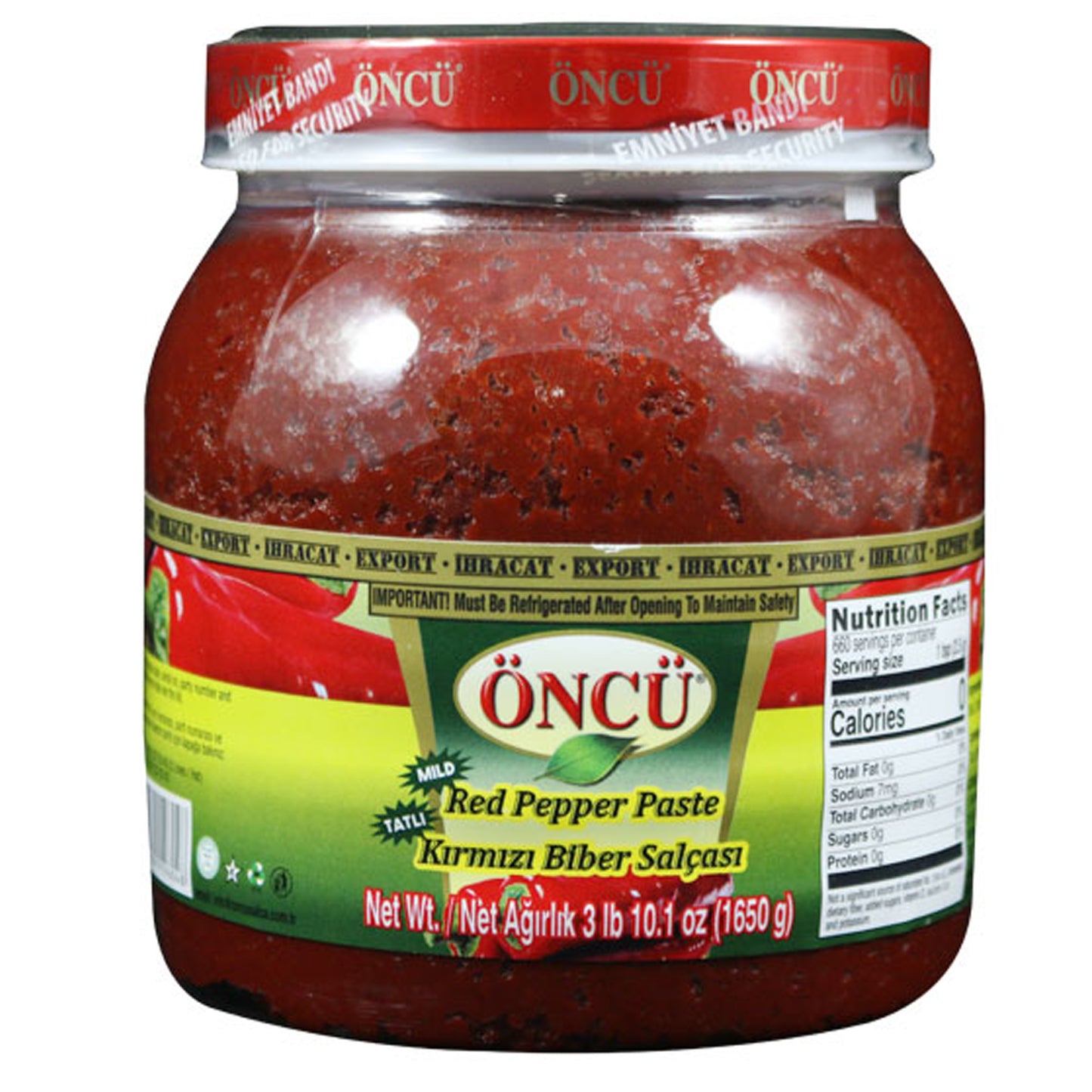 Oncu Mild Pepper Paste 3.6 LB (1650 Gr)