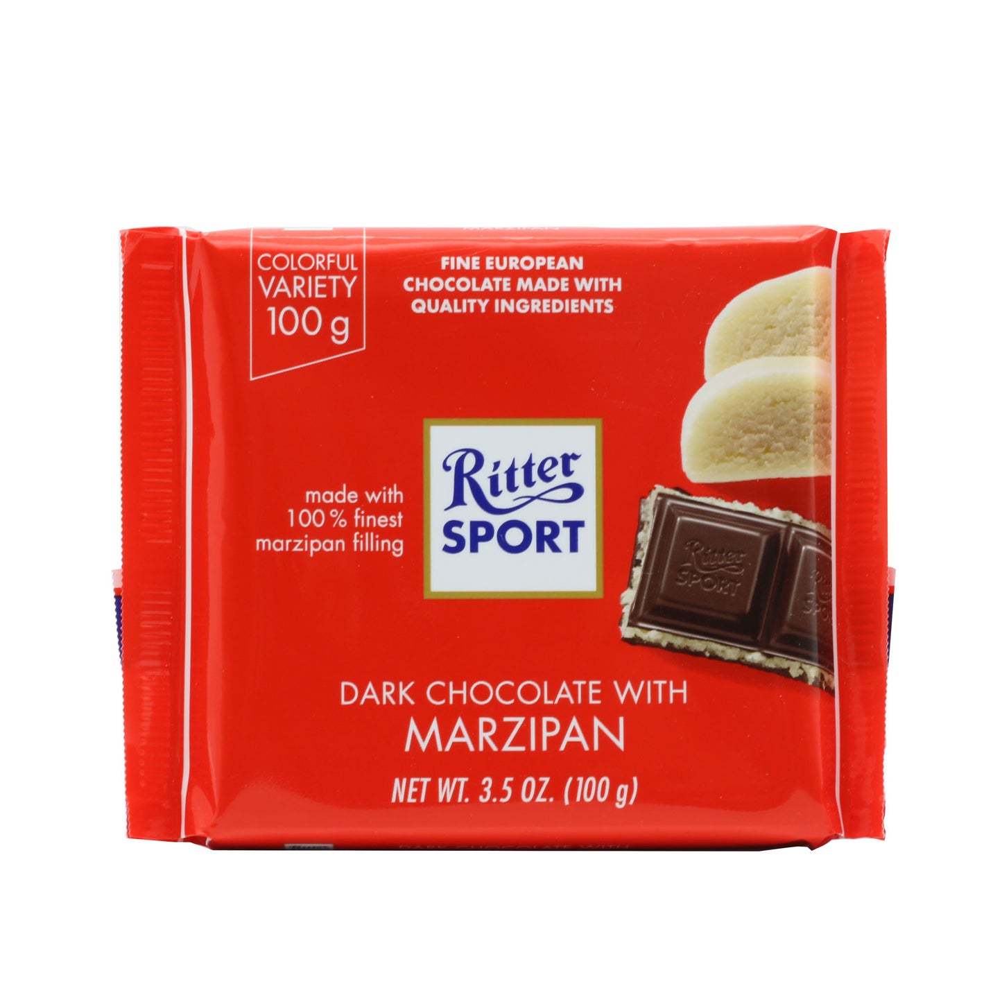 !Ritter Sport Dark Chocolate with Marzipan 3.5 Oz (100 Gr)
