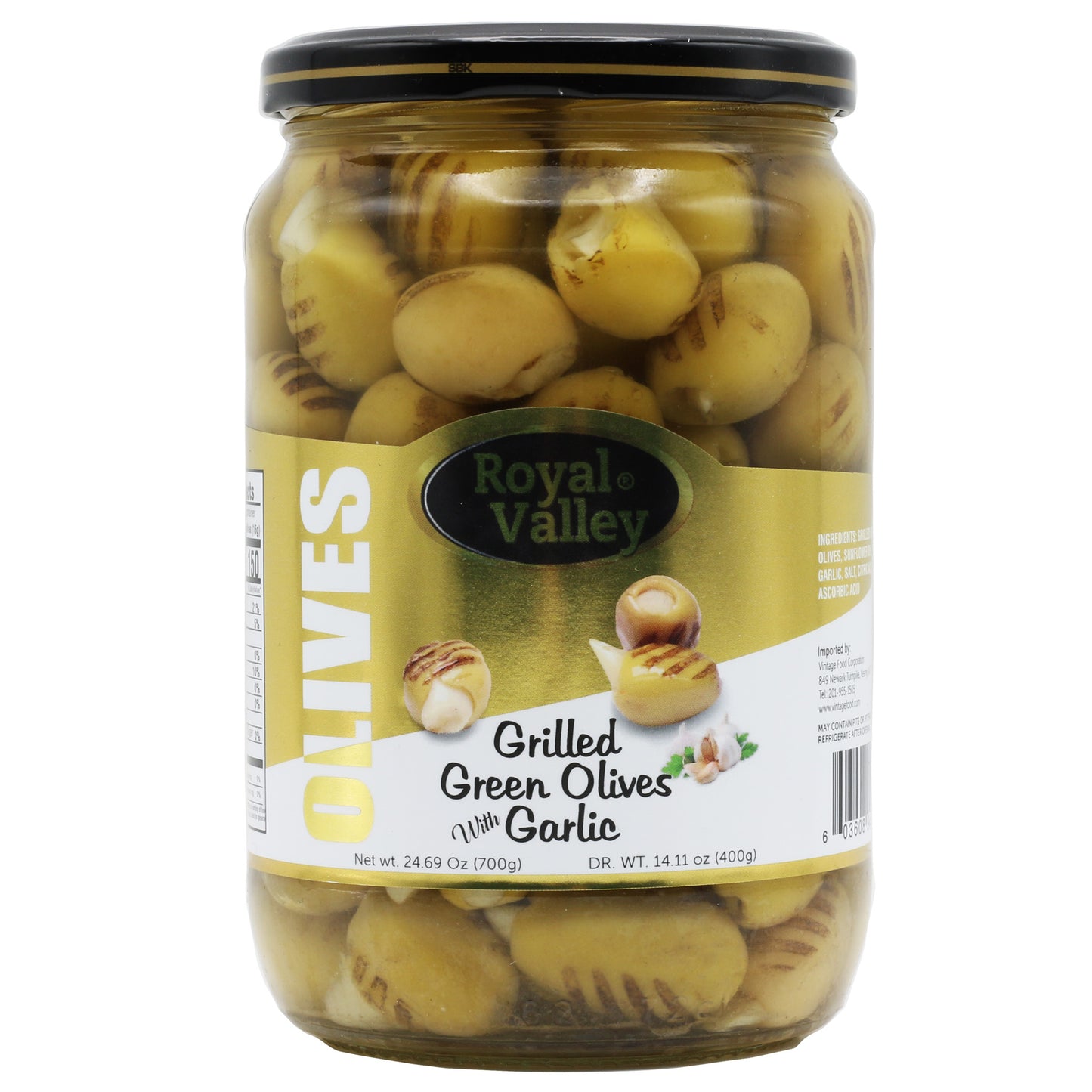 !Royal Valley Grilled Green Olives Garlic 17.6 Oz (500 Gr)