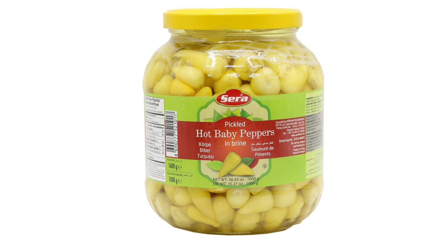 Sera Pickled Hot Baby Peppers 1600 Gr