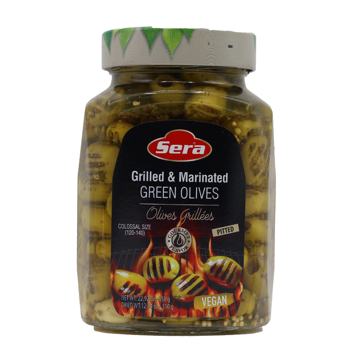Sera Grilled Marinated Green Olives 22.92 Oz (650 Gr)