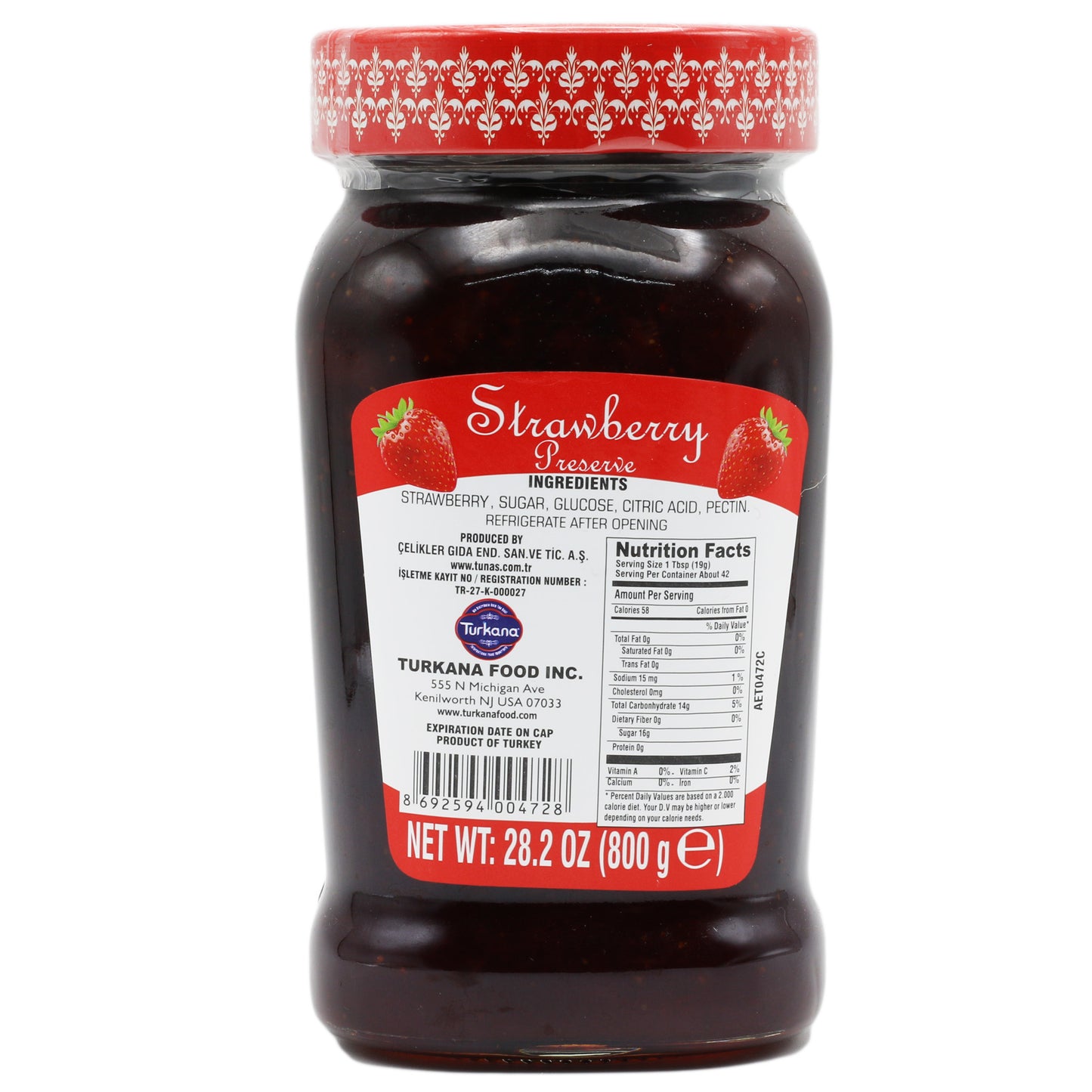 Tunas Strawberry Jam 28.21 Oz (800 Gr)