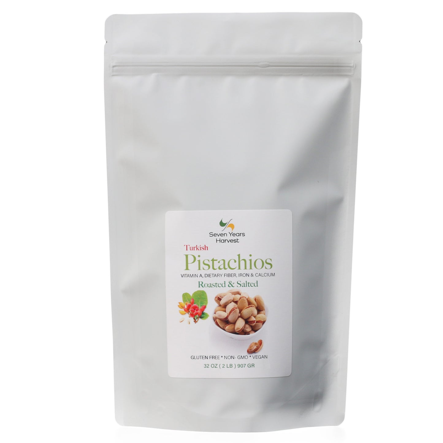 Seven Years Harvest Turkish Roasted  Salted Pistachios 2 Lb (907 Gr)