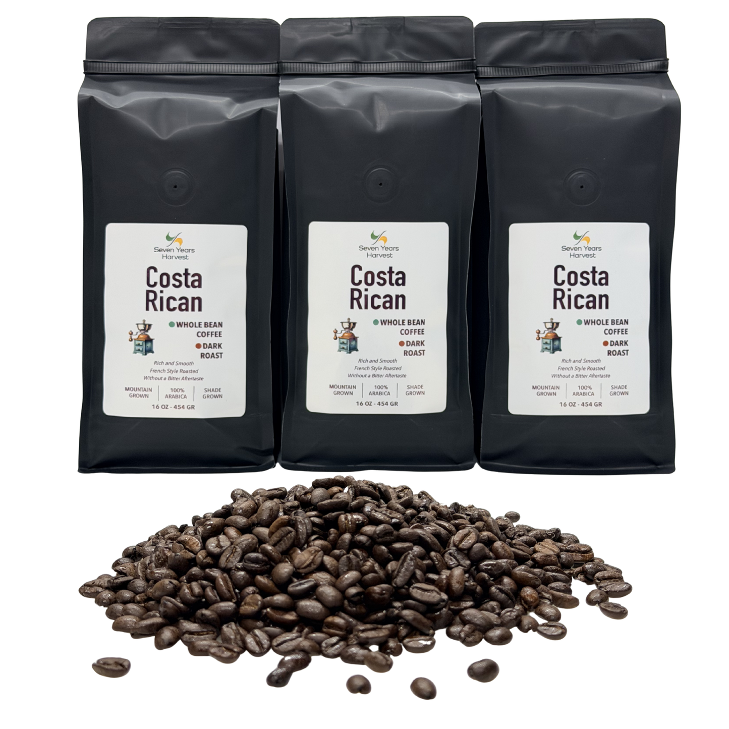 Seven Years Harvest Costa Rican Whl Bean 16 oz (454 Gr)