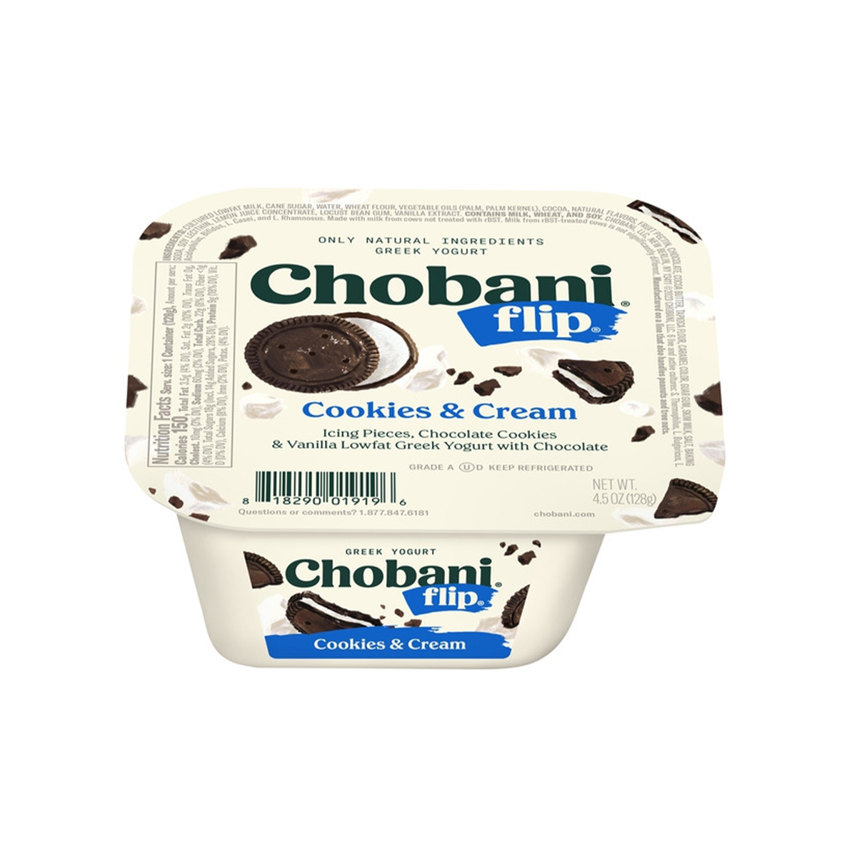 Chobani Flip Low-Fat Greek Yogurt Cookies & Cream 4.5 oz