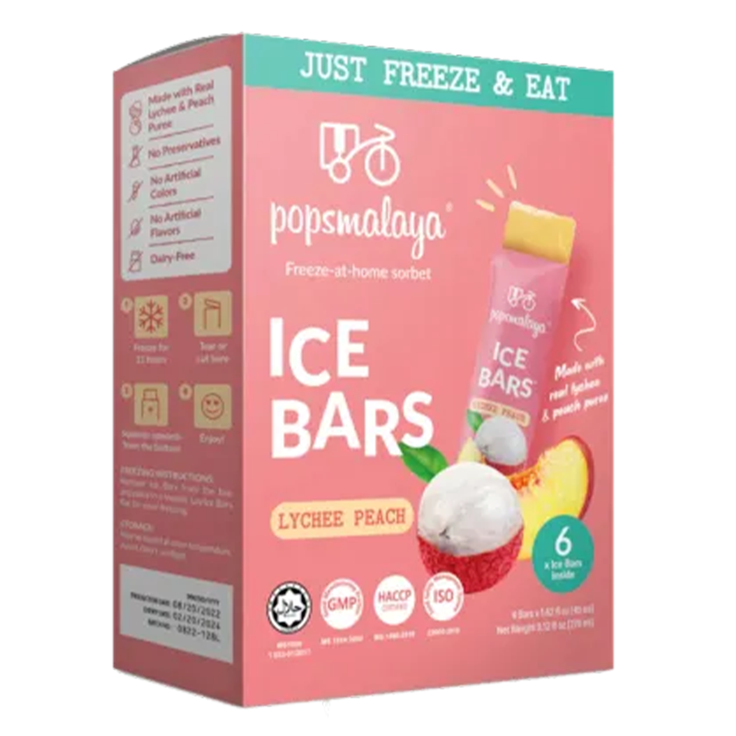Popsamalaya Ice Bars Lyhcee Peach 45ml
