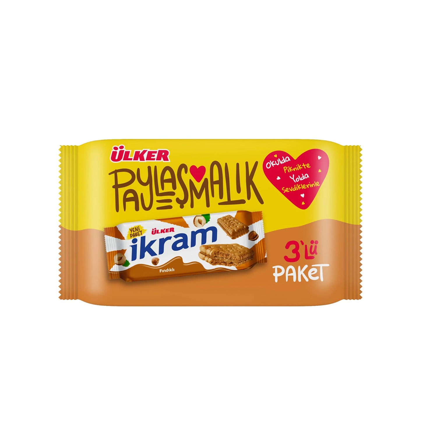 Ulker Ikram Sandwich Biscuit w Hazelnut 3 pcs 252 g
