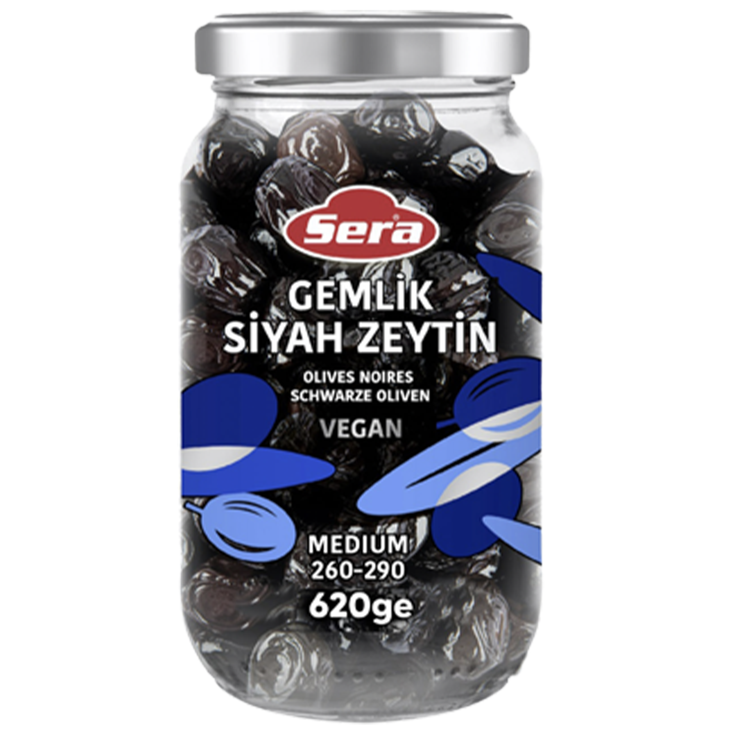Sera Gemlik Black Olives Medium 260-290 21.8 oz(620 gr)