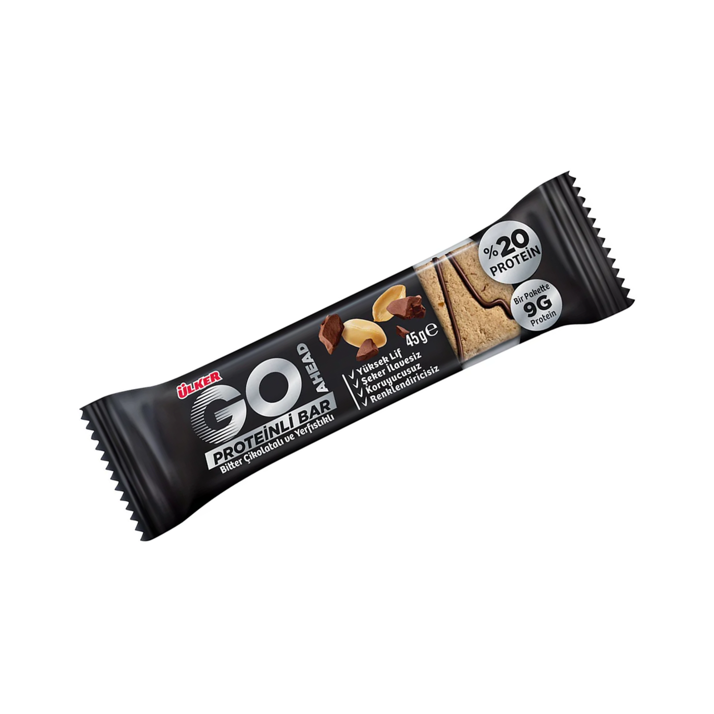 Ulker Go Ahead Pro Bitter W Peanuts. 45gr