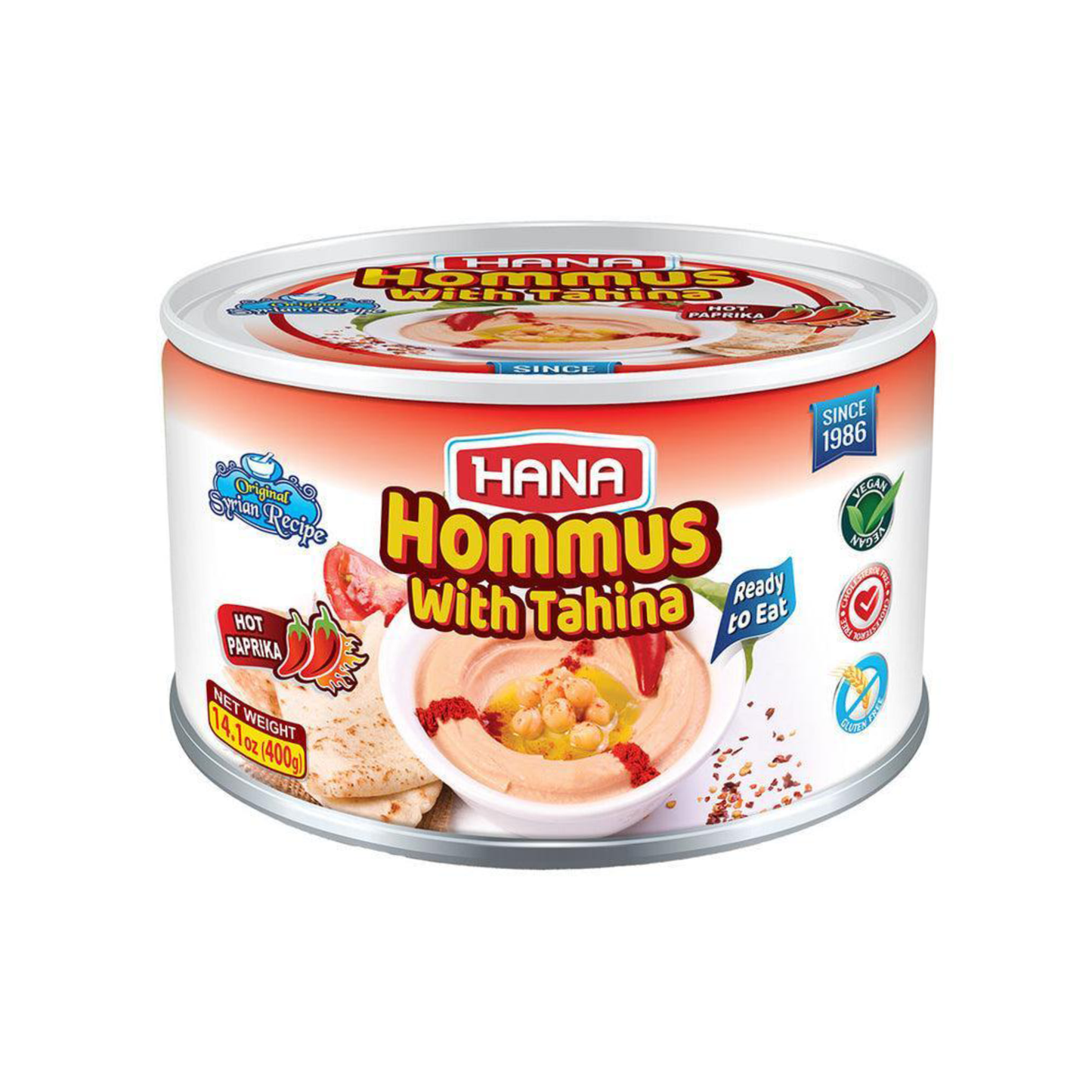 Hana Hommus w Tahina w Hot Paprika 14.1 oz(400 gr)