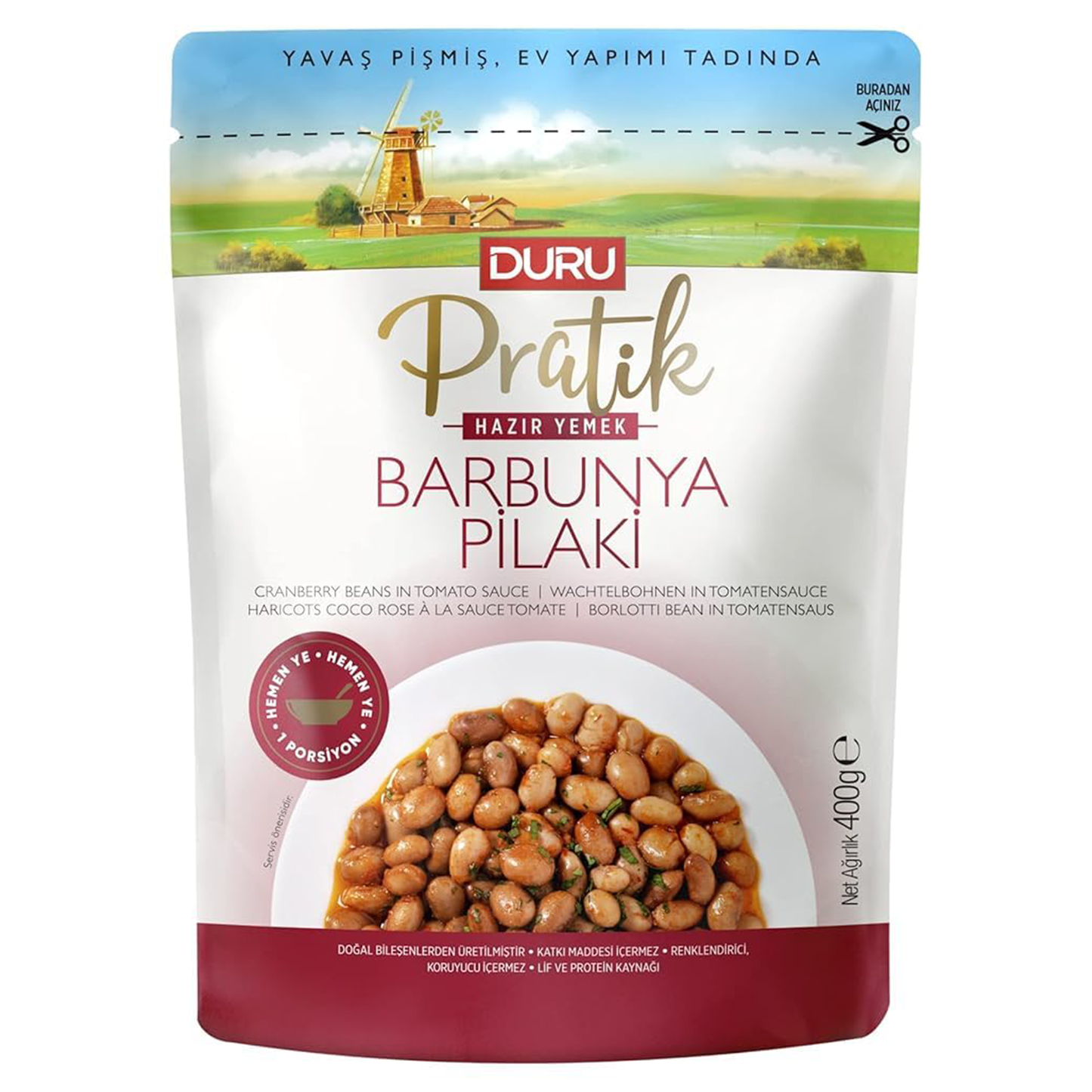Duru Pratik Cranberry Beans in Tomato Sauce 400 gr