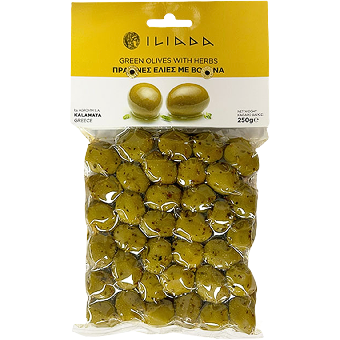 Iliada Green w Herbs Olives 8 oz