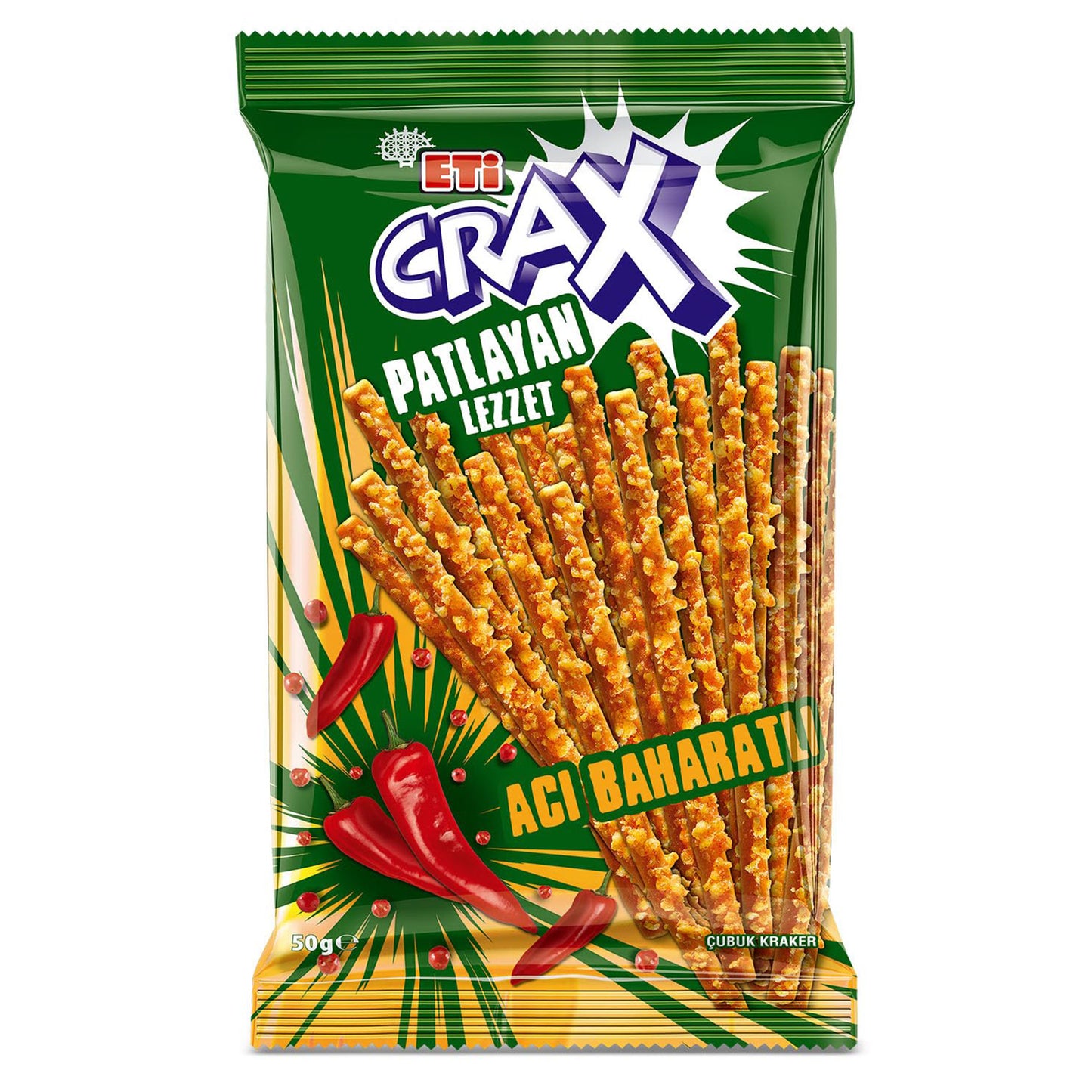 Eti Crax Hot Spicy Stick Cracker 50 Gr
