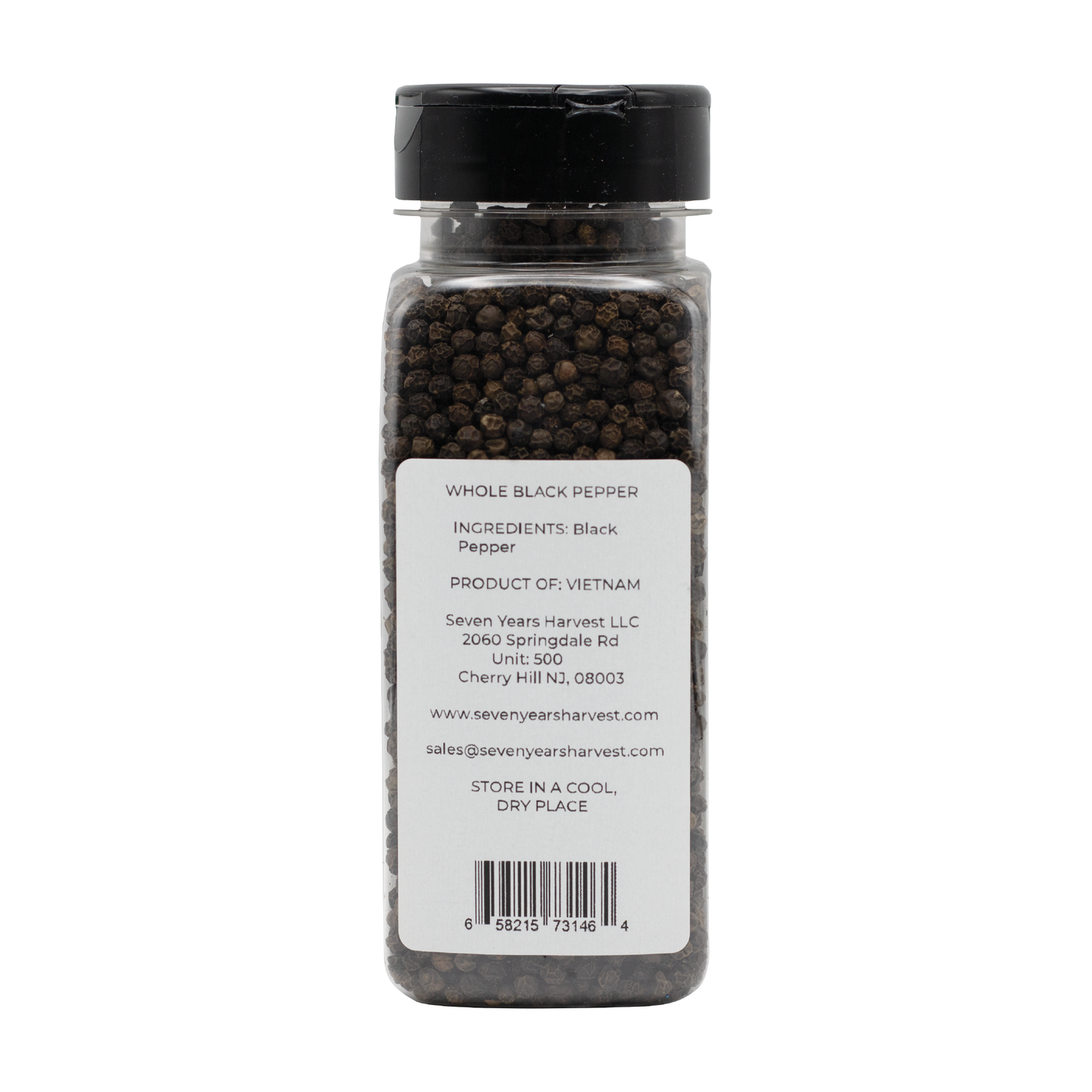 Seven Years Harvest Whole Black Peppercorn 9.2 Oz (261 Gr)