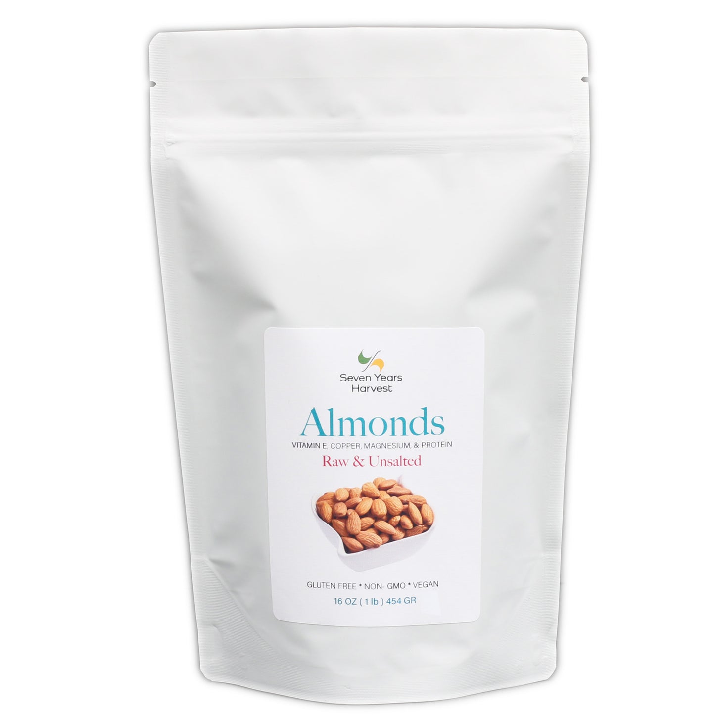 Seven Years Harvest Raw Almonds 1 Lb (454 Gr)