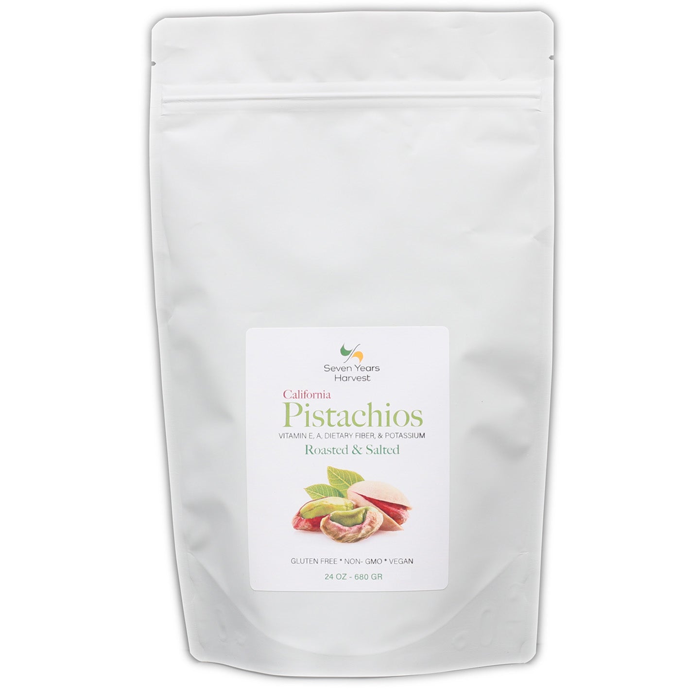 Seven Years Harvest California Roasted  Salted Pistachios 24 Oz (680 Gr)