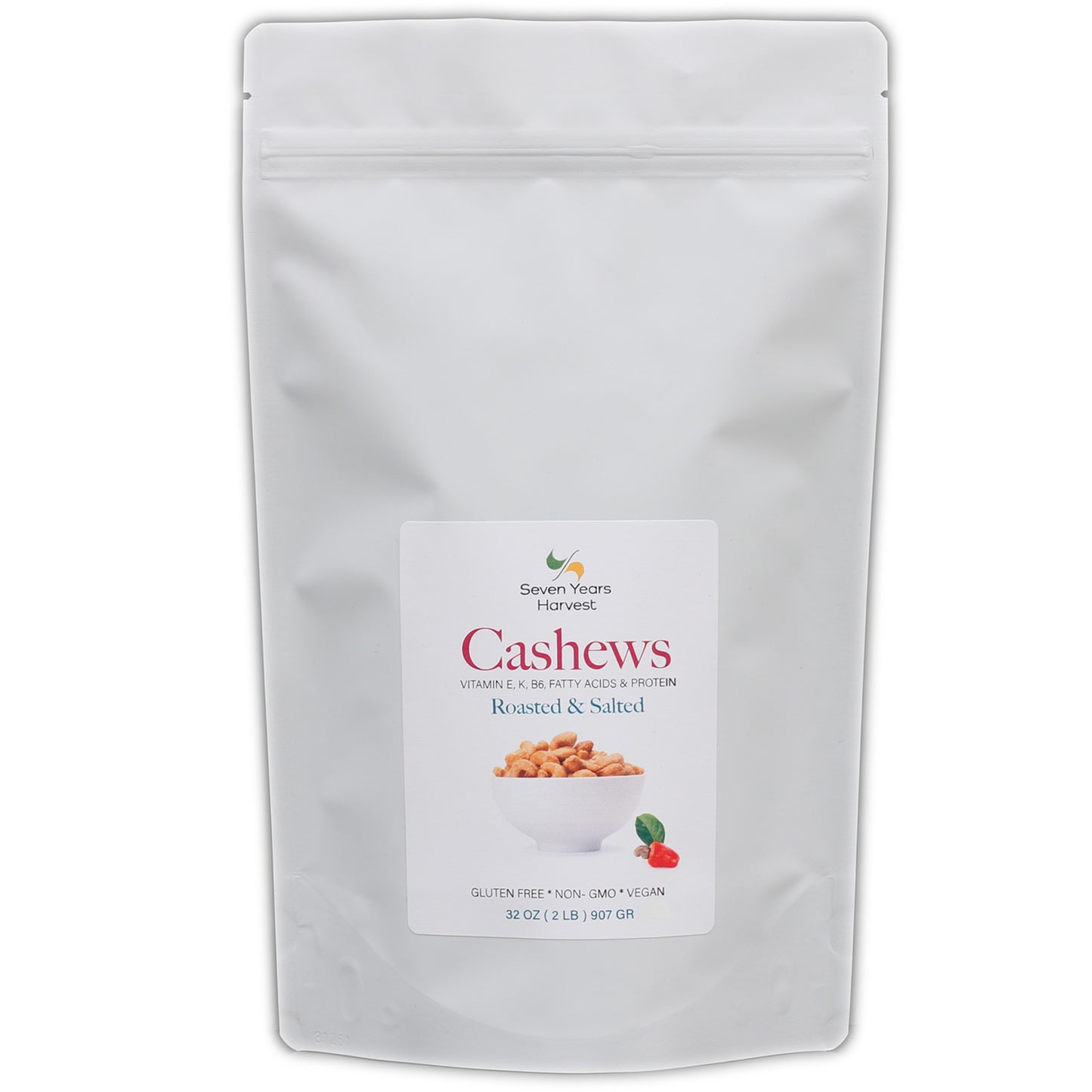 !Seven Years Harvest Roasted Salted Cashews 2 Lb (907 Gr)