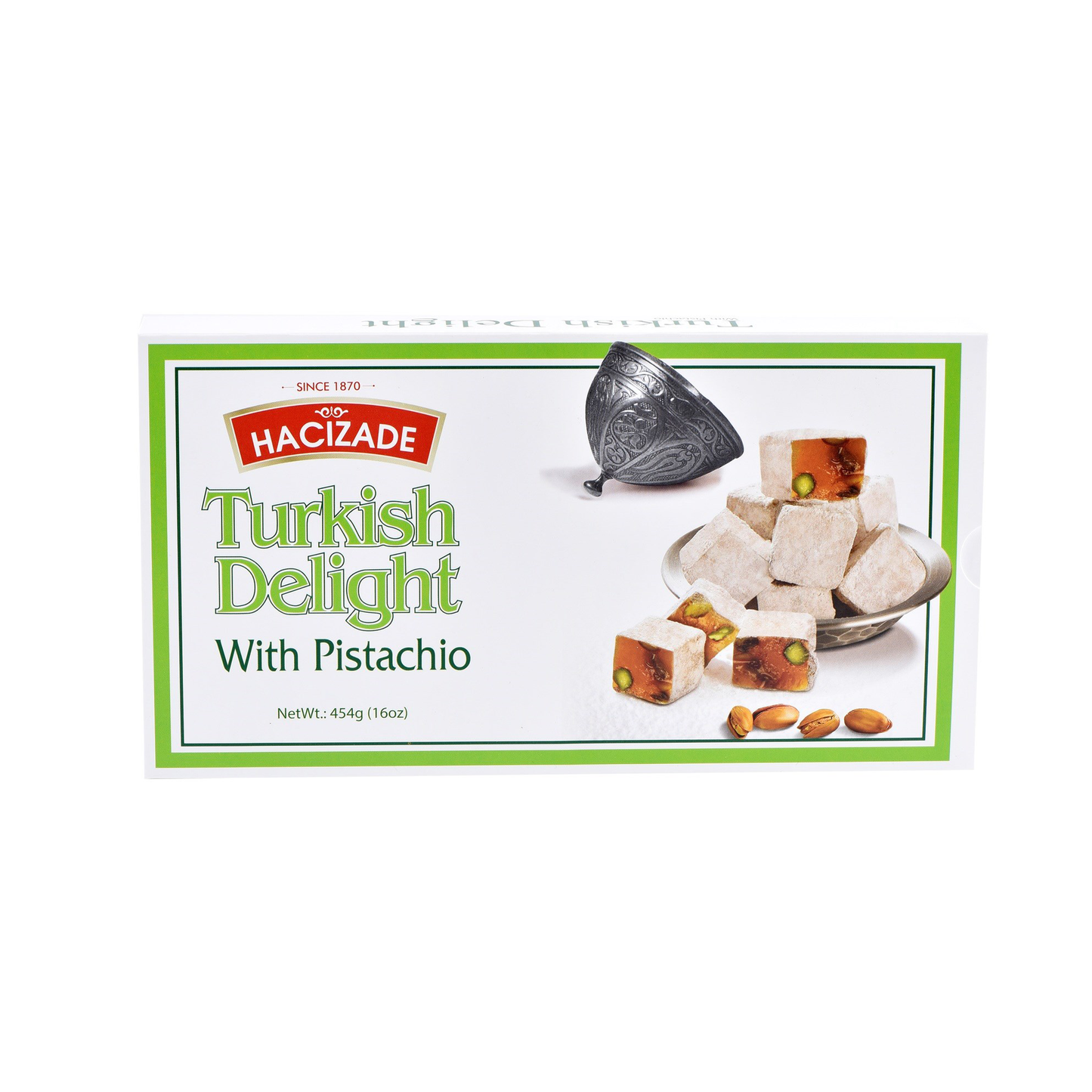 Hacizade Turkish Delight w Pistachio 454 Gr