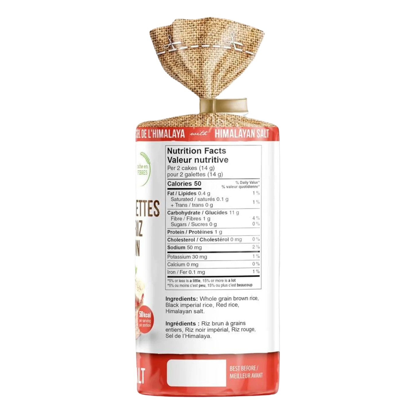 RiceUp Brown Rice Cakes Himalayan Salt Seeds 120 g