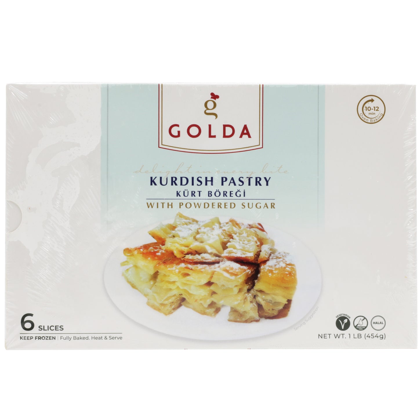 Golda Kurdish Pastry With Powdered Sugar 6pcs 1 Lb (454 Gr)