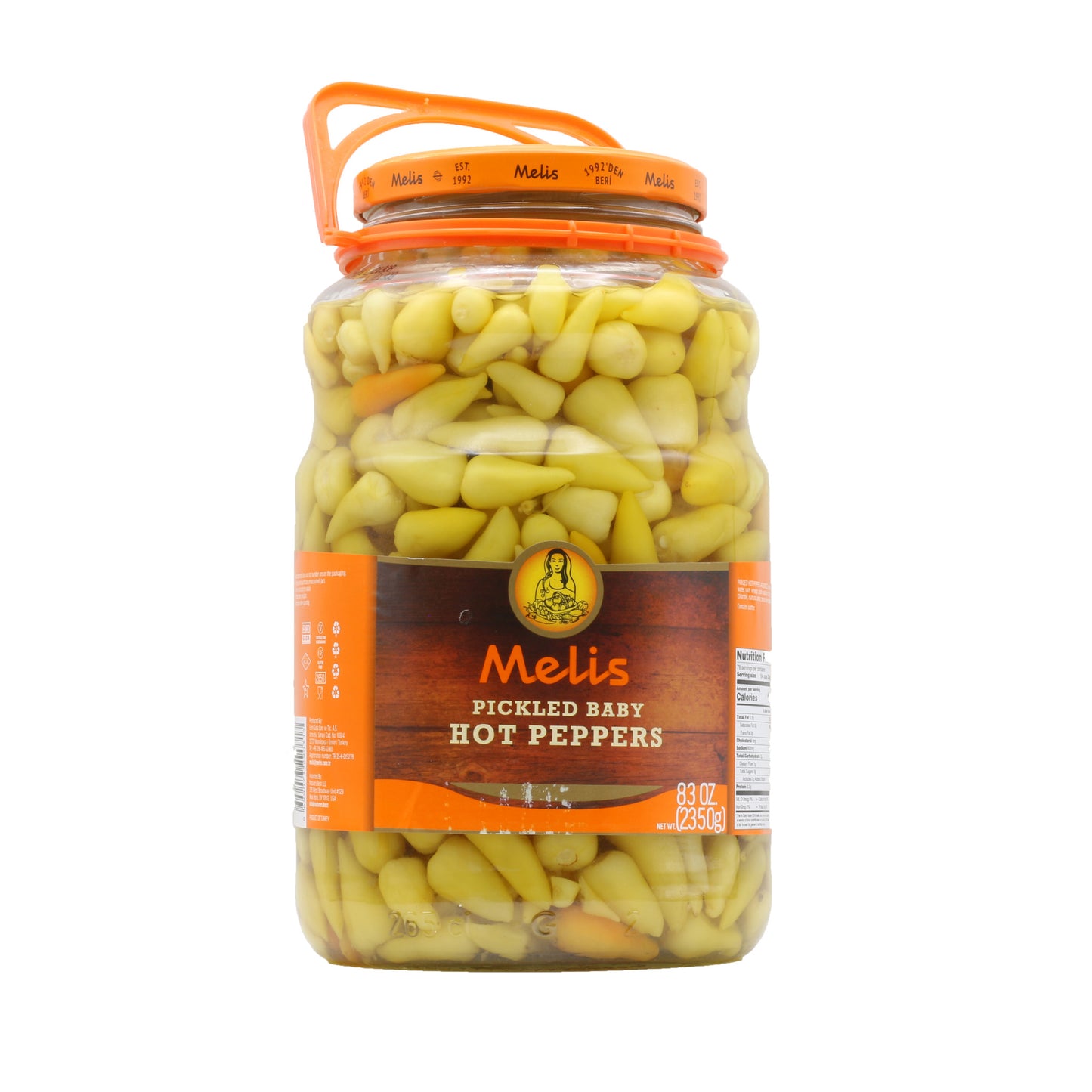 Melis Pickled Baby Hot Peppers 83 Oz (2350 Gr)