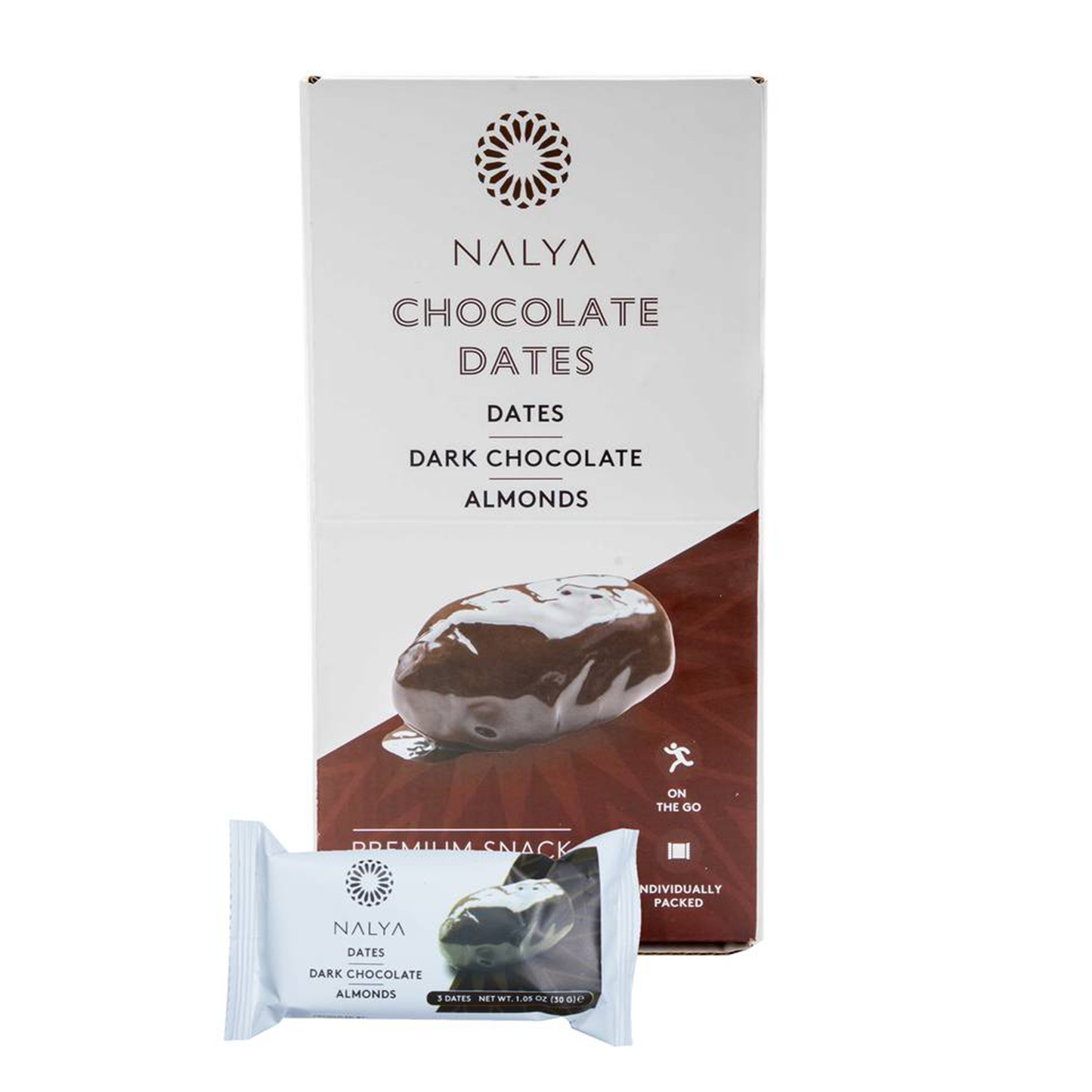 Nalya Dark Chocolate Dates w Almond 16 Pack 480 gr
