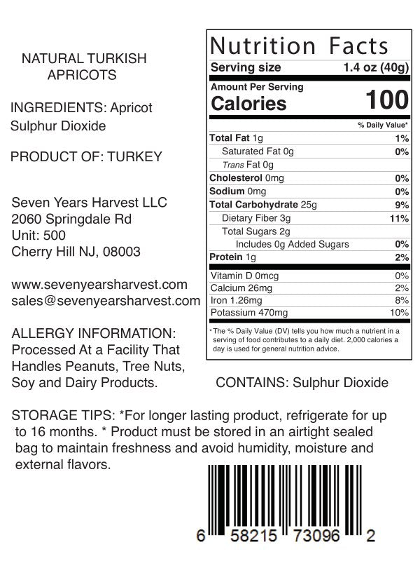 !SYH Sun Dried Turk Apricots 1 Lb (454 Gr)