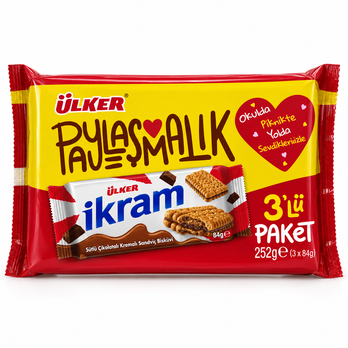 Ulker Ikram Sandwich Biscuit Chocalate 3 pcs 252 g