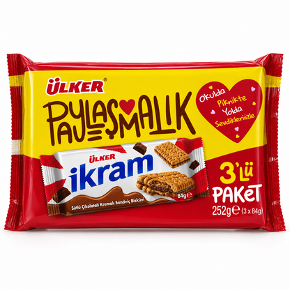 Ulker Ikram Sandwich Biscuit Chocalate 3 pcs 252 g